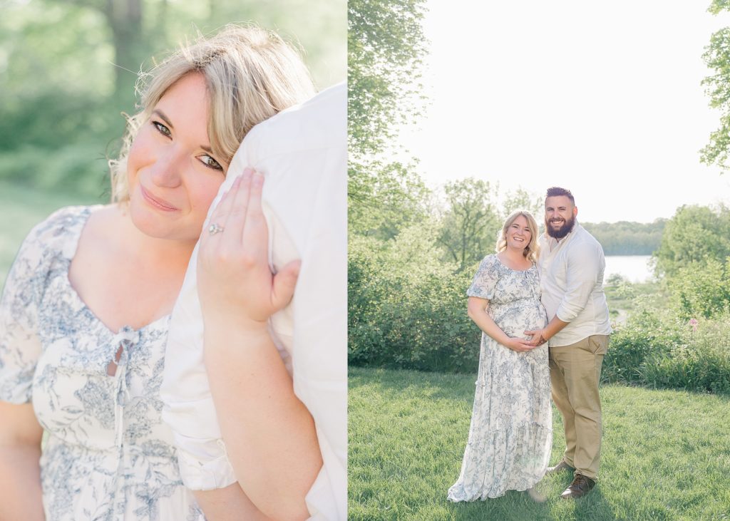 Newfields maternity session with indianapolis photographer in the garden