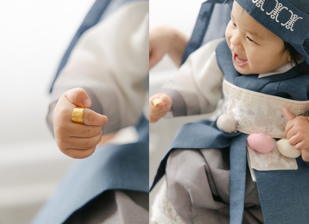 Images of one year old in his hanbok during his birthday session with Indianapolis motherhood photographer Brittney Lear Photography
